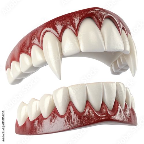 Plastic vampire fangs PNG (transparent)