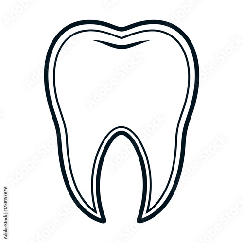 Tooth Illustration: A meticulously crafted illustration of a healthy tooth, embodying dental care and hygiene in a clean, graphic design.