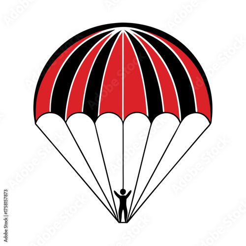 Soaring Through the Sky: Depicts a daring skydiver, silhouetted beneath a vibrant parachute, soaring gracefully through the open air, a visual ode to adventure and the thrill of flight.
