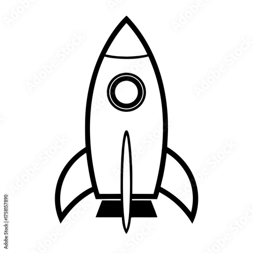 Rocket Illustration: A sleek rocket ship ready for launch, symbolizing innovation, progress, and the boundless possibilities of space exploration.