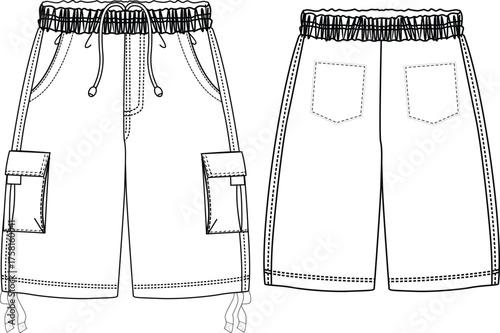 cargo shorts outline artwork design