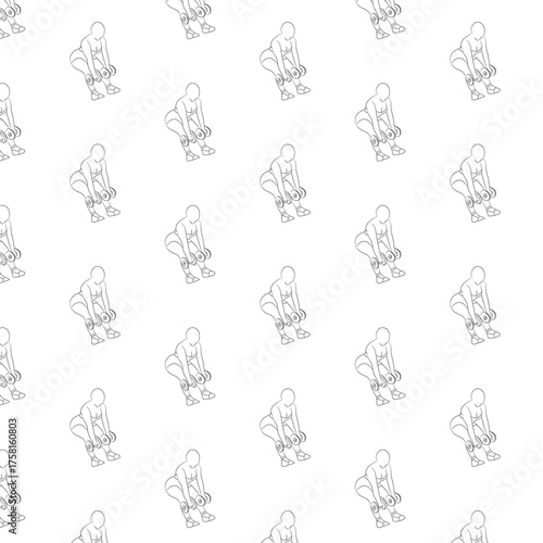 Exercises for health, a woman doing weightlifting or yoga holds dumbbells in her hands, image on an isolated background for application to fabric or paper or use as a texture