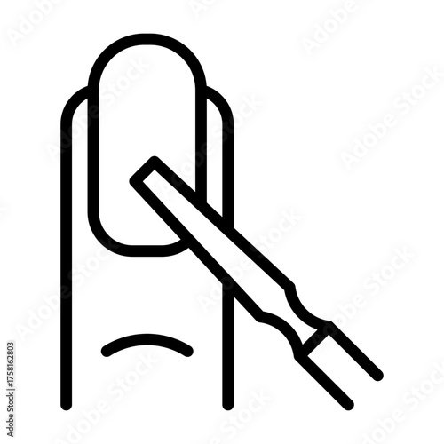 Nail Care Icon - Black Outline