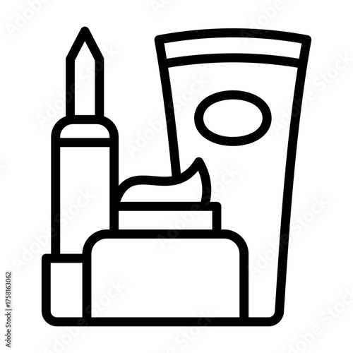 Beauty Products Icon - Black Outline
