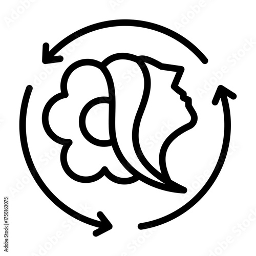 Skincare Routine Icon - Black Outline