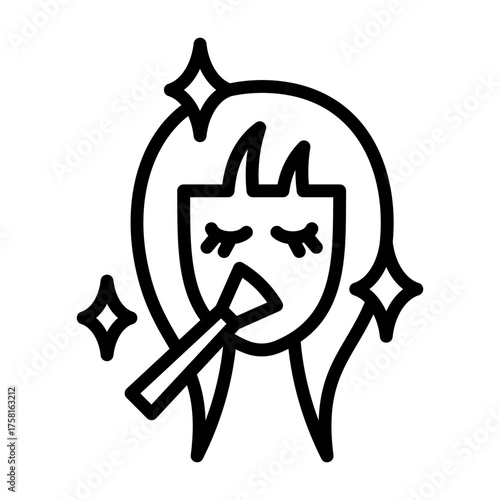 Beauty Regimen Icon - Black Outline
