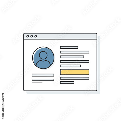 User profile interface on digital screen display vector