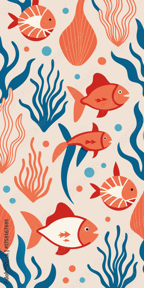 Obraz premium seamless pattern with fishes