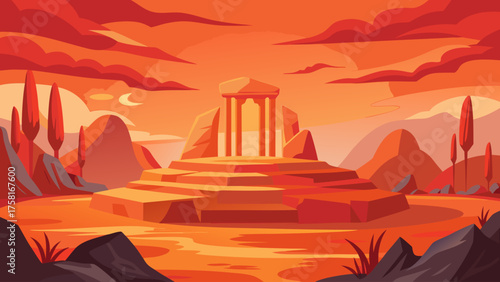 sunset in the mountains