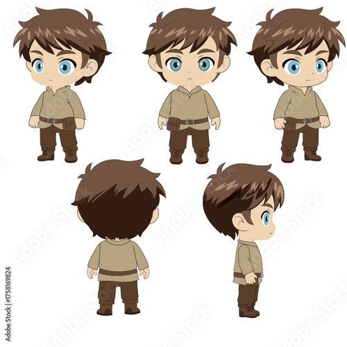 Chibi Medieval Boy Character Sheet
