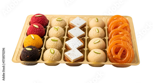 Assorted Indian Sweets in Decorative Tray
