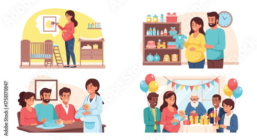Stages of Anticipating and Welcoming a Newborn Child with Joyful Expectation