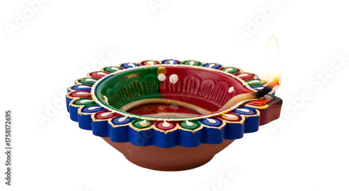 Intricate Decorative Oil Lamp for Diwali - Beautiful Oil Lamp with Festival Design
