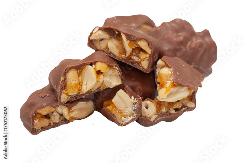 Pile of chocolate covered peanut clusters