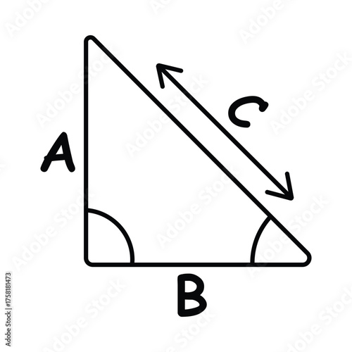 Geometry triangle representing math and formula learning Icon 
