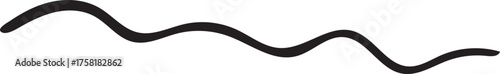 A bold, continuous abstract wavy line vector element with thick, rounded peaks and valleys. Represents sound, energy, motion, or a simple doodle separator graphic.