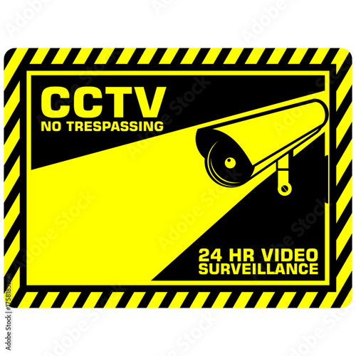 CCTV in operation, sign vector