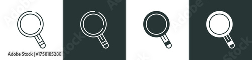 Search Icon Collection in Outline and Mixed Black and White Style