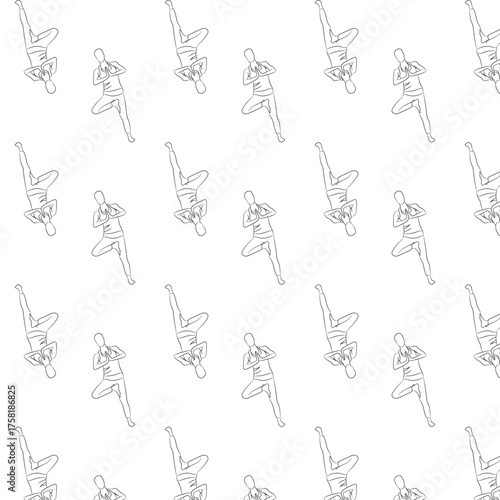 Exercises for health, a woman doing athletics or yoga standing on one leg, image for application on fabric or paper in advertising quality