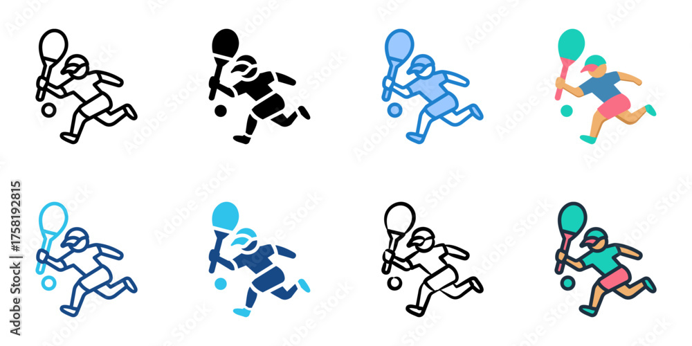 Fototapeta premium Junior tennis tournament icon set multiple style collection 