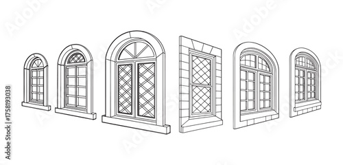 Wrought iron gate and fence in front of old stone house with architectural design and window frame