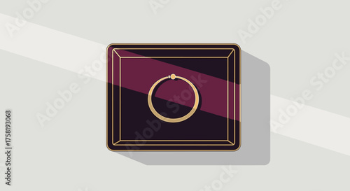 Golden bracelet on dark velvet box with shadow effects  