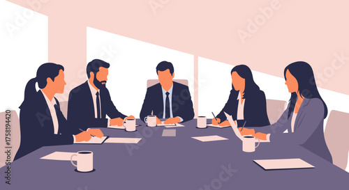 Business Team Meeting Around a Conference Table.
