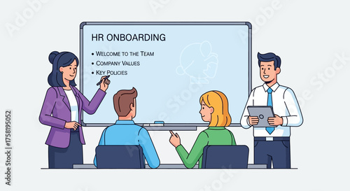 HR Onboarding Presentation with Team Members and Speaker.