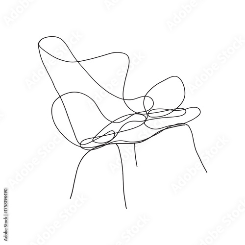 chair home decor hand drawing monoline minimalist  illustration 