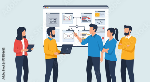 Team Discussing Website Design and Development Strategy.