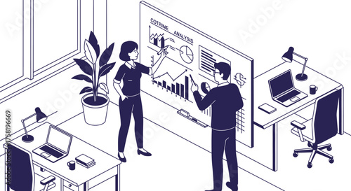 Business Colleagues Analyzing Cotrine Analysis on Board.