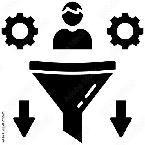 Lead Management Simple and clear vector icon illustrating an essential idea or function
