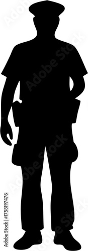 Police Silhouettes Collection – Law Enforcement Shadow Figures and Security Concept Art