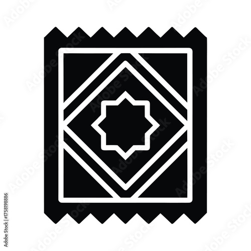 Arabic Pattern Mat Minimalist Icon for Cultural Decor Design