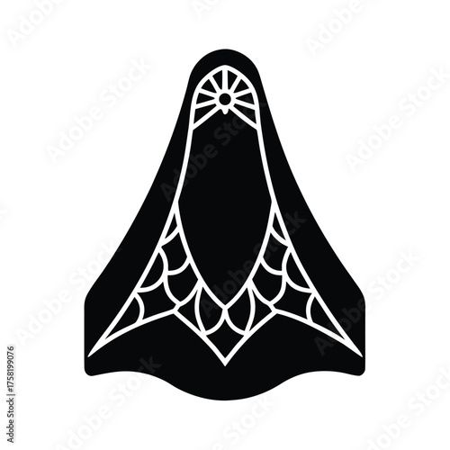 Arabic Pattern Veil Icon for Traditional Arabic Fashion Art