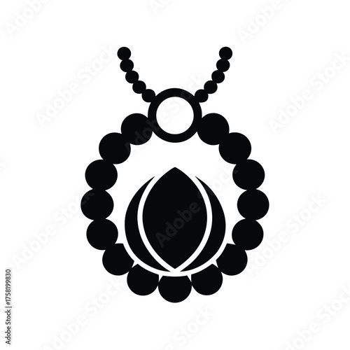 Arabic Pearl Jewelry Icon for Luxury Accessory Design