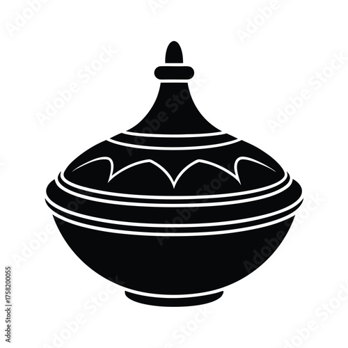Arabic Pottery Lid Icon for Antique Pottery and Decor Art