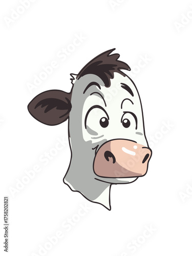 vector illustration cute cartoon cow portrait