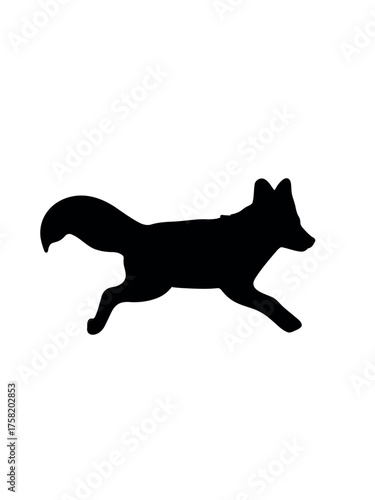 vector illustration silhouette of jumping fox