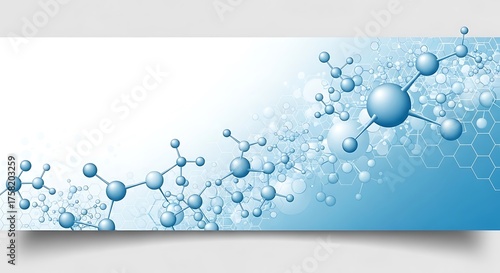 Blue Molecular Structure Science Banner Background