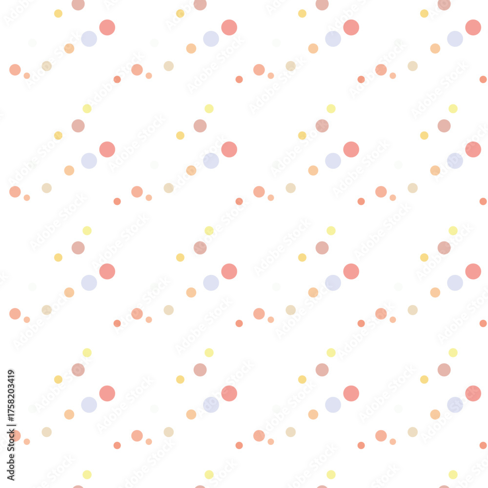 Fototapeta premium Сolor background, colorful vector texture with circles. Splash effect banner. Dotted abstract illustration with blurred drops of rain. Seamless pattern for fabric, textile.