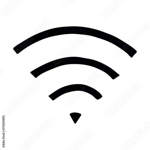 Hand drawn free wifi spot zone sign Public wi-fi area sign Wireless internet clipart in doodle style Single element for print, web, design, decor 3G, 4G, 5G, 6G, IoT