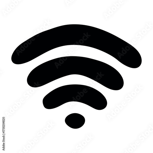 Hand drawn free wifi spot zone sign Public wi-fi area sign Wireless internet clipart in doodle style Single element for print, web, design, decor 3G, 4G, 5G, 6G, IoT