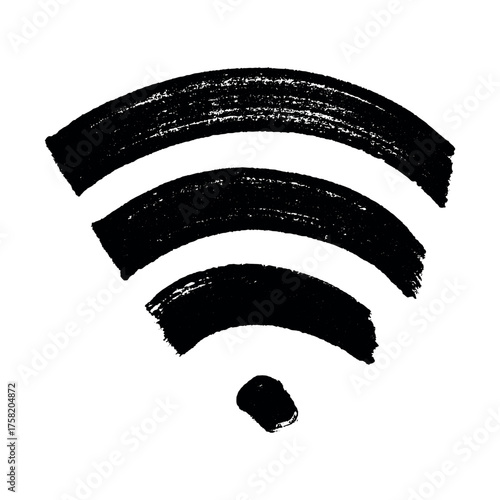 Hand drawn free wifi spot zone sign Public wi-fi area sign Wireless internet clipart in doodle style Single element for print, web, design, decor 3G, 4G, 5G, 6G, IoT