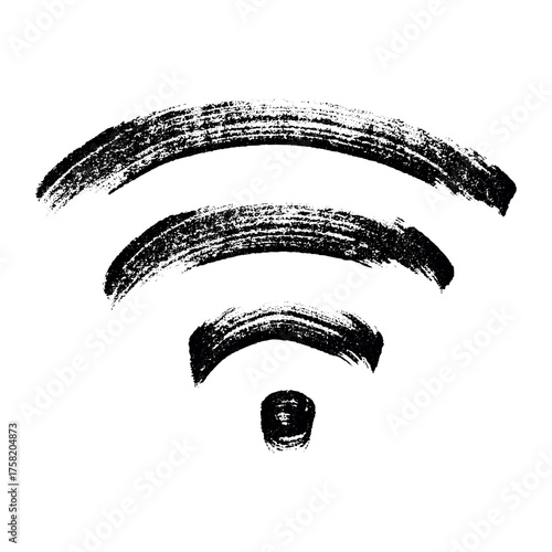 Hand drawn free wifi spot zone sign Public wi-fi area sign Wireless internet clipart in doodle style Single element for print, web, design, decor 3G, 4G, 5G, 6G, IoT