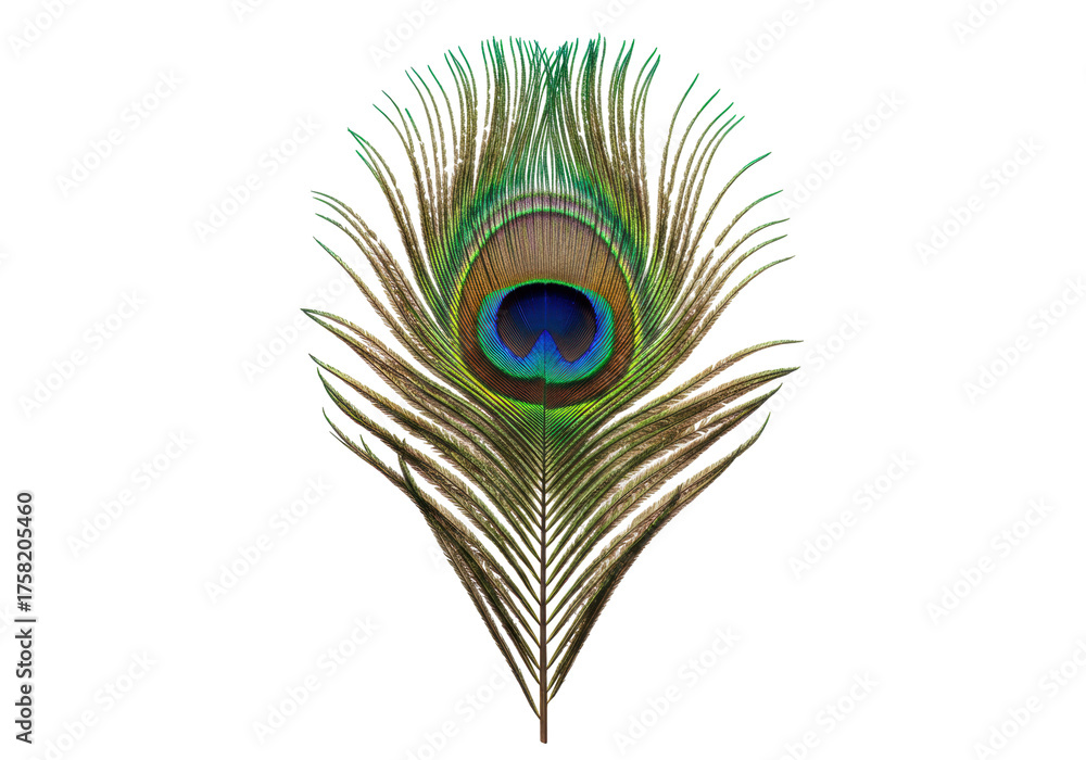 Fototapeta premium Isolated Eye Feather of Peacock a Vibrant and Exotic Nature Symbol in Elegant Detail