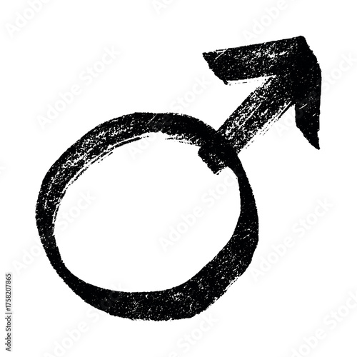 Hand drawn male gender identity sign Symbol used to represent sex and gender