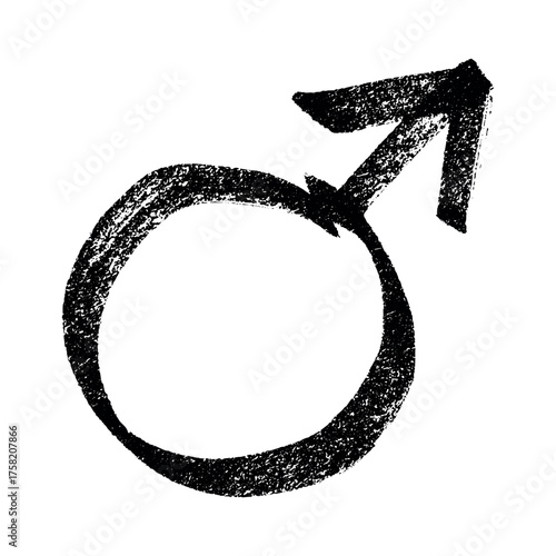 Hand drawn male gender identity sign Symbol used to represent sex and gender