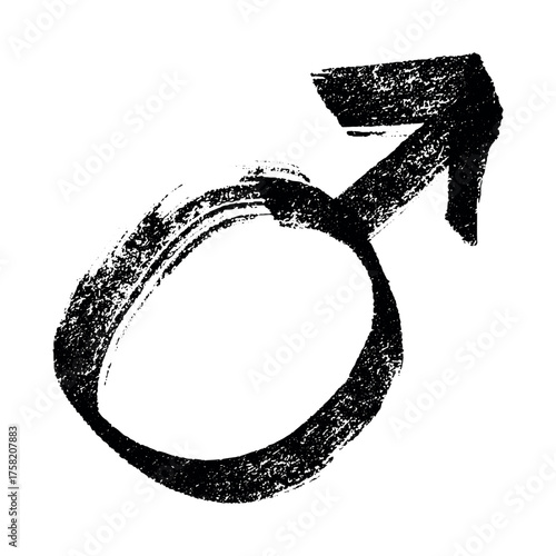 Hand drawn male gender identity sign Symbol used to represent sex and gender