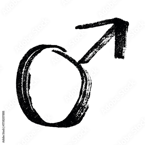 Hand drawn male gender identity sign Symbol used to represent sex and gender